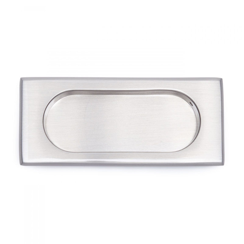 Poignée encastrée rectangulaire épaisse série CF, Nickel satiné