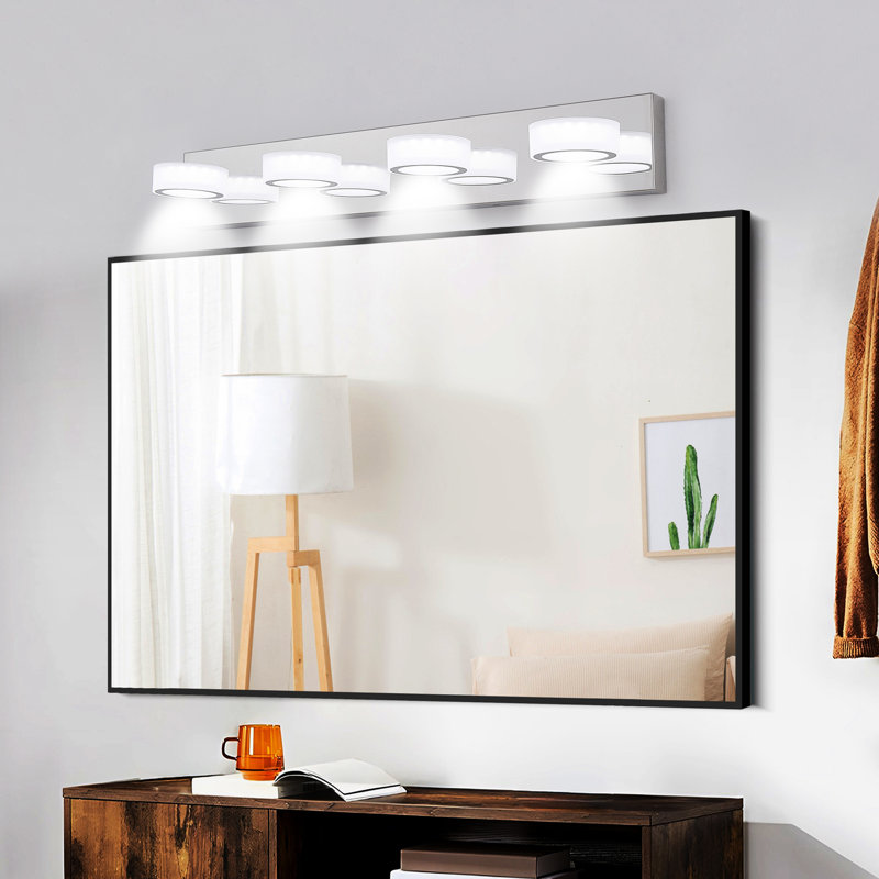 Led Modern Dressing Room Fixtures - 4 Lights, Dimmable, Energy Saving 4- Vanity Lighting In Efficient For Bathroom &, Chrome
