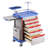 5 Tiers Lab Carts Mobile Medical Cart with 5 Drawers & 2 Trash Cans Blue, Trolley Storage Cart with PP Material