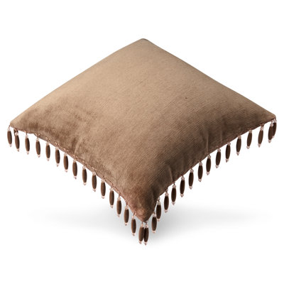 Tribal Trimmed Tassels Cotton Blend Throw Pillow