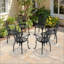 Chaise de patio en fonte d'aluminium 6 pièces avec structure et coussins-683145968