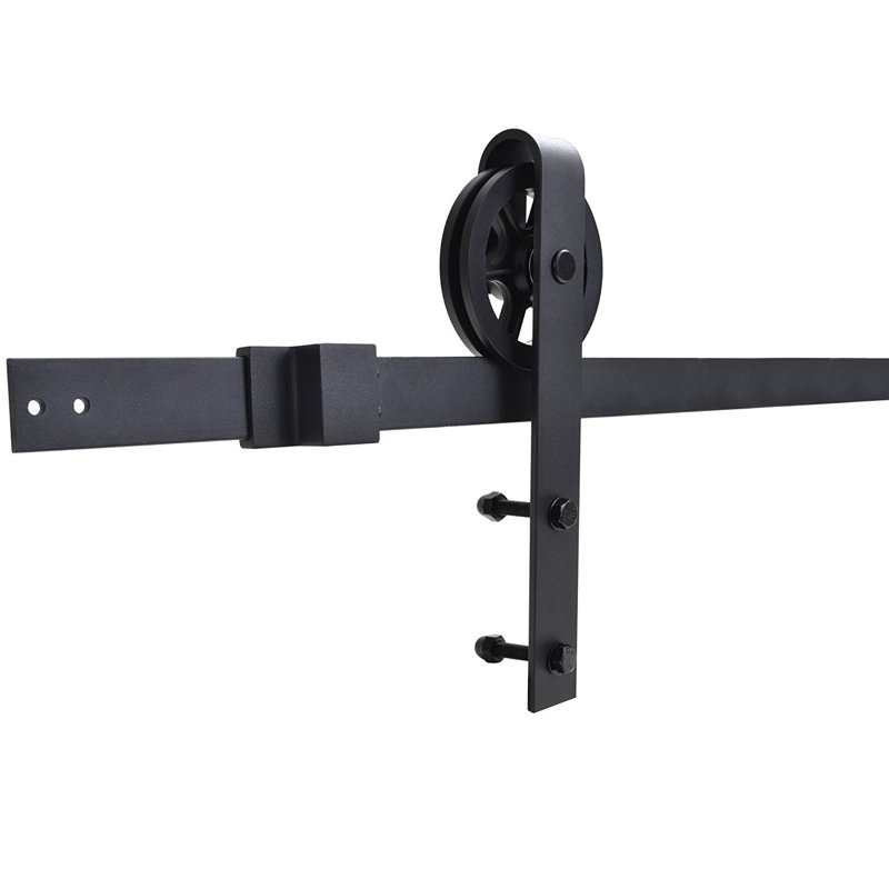 Ensemble de quincaillerie de porte de grange à fixation sur rail simple rétro