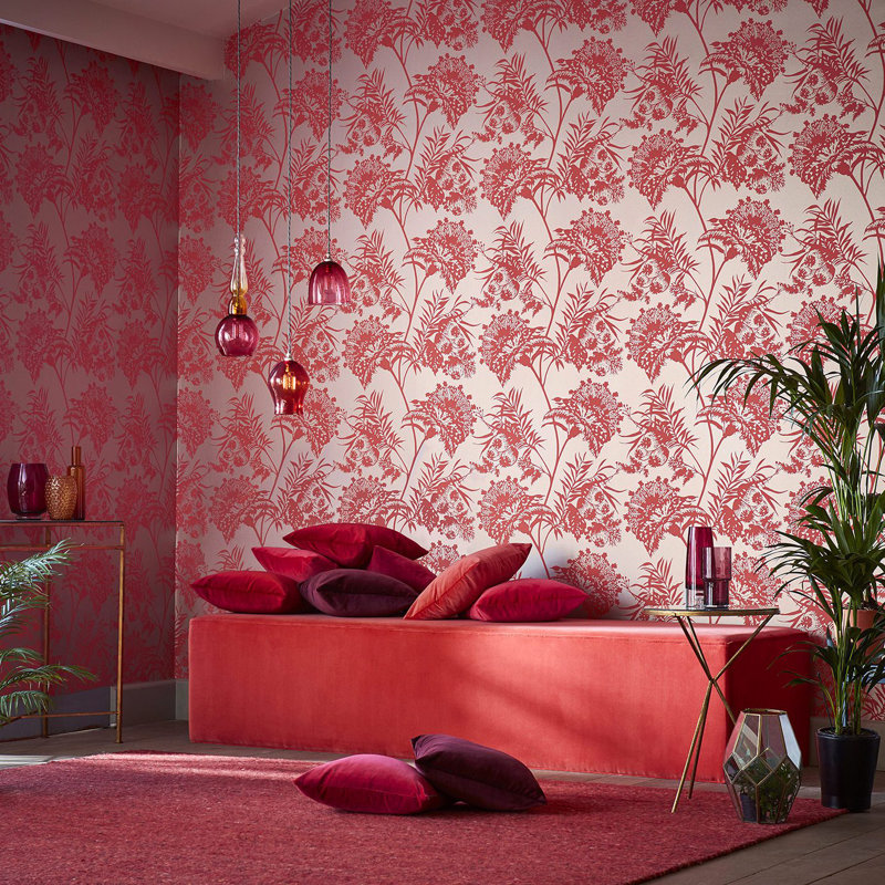 Bavero 10.05m x 68.6cm Wallpaper Roll, Coral