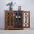 34.37" Cabinet 2 Clear Tempered Glass Doors Buffet-1835074621-1840027308