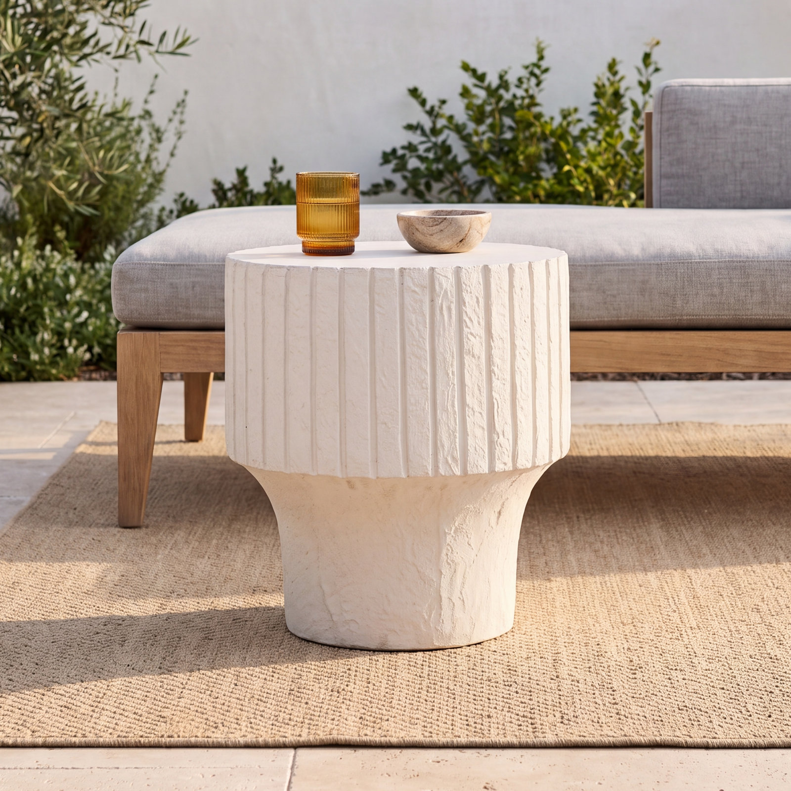 LaCure 20'' Stone Outdoor Side Table