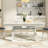 Extendable Dining Table For 6-10 People, 90"  Modern Solid Rubberwood Rectangular Dinner Kitchen Table With Wood X-Shape Leg Base For Dining Room, Living Room