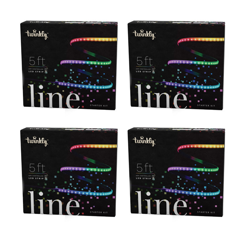 Twinkly 5' Adhesive Magnetic Multicolor LED Line Light Strip Starter Kit