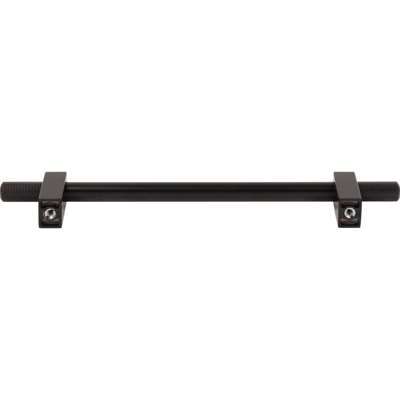Larkin 4 Knurled Ends Bar Pull, Matte Black, 12"