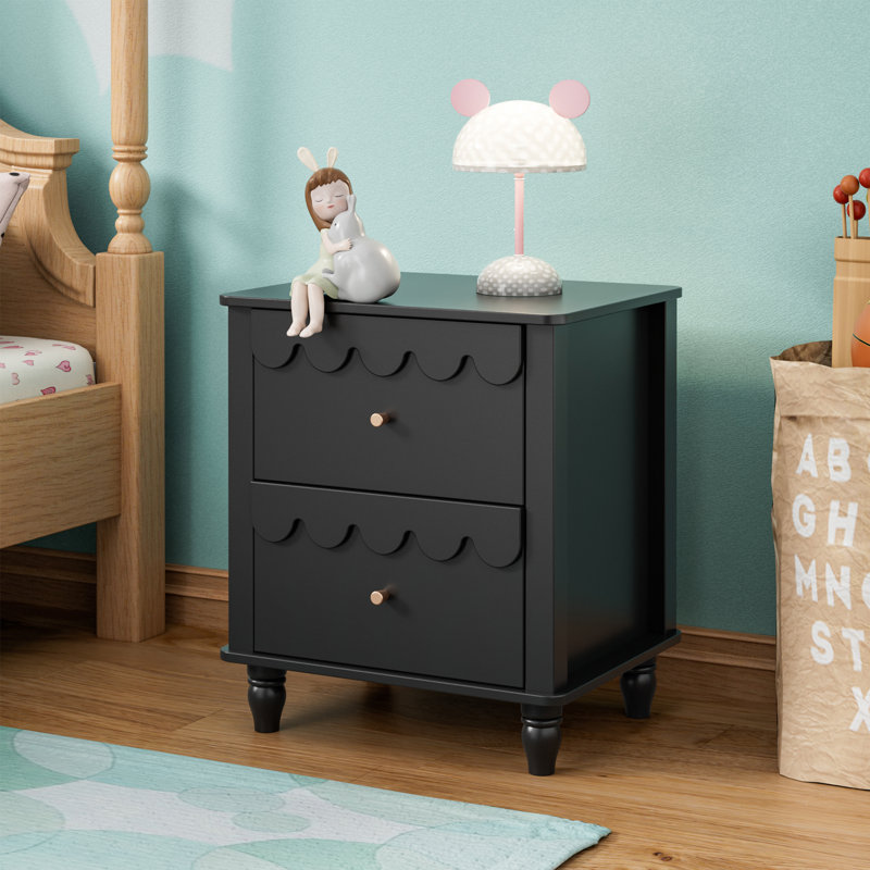 Dorlan 19.7“W Cute Cloud shape Nightstand, Black