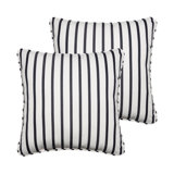 Lidia Striped Indoor/Outdoor Reversible Throw Pillow