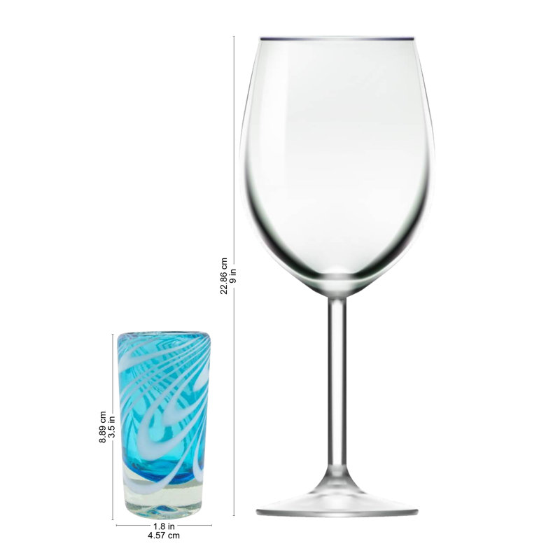 Verre à tourbillonnante aquamarine 2 oz. Broderick