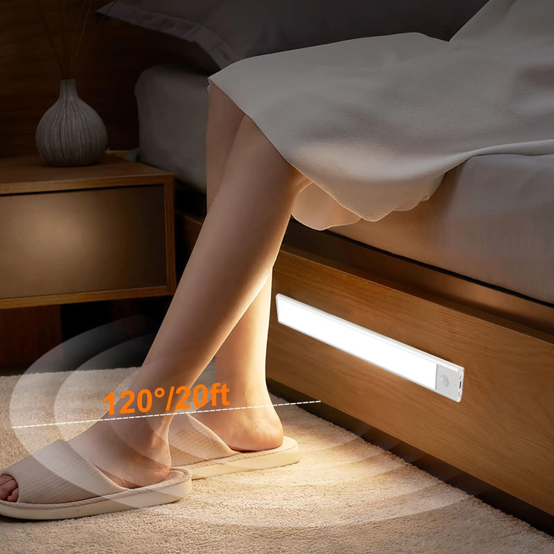 2-Pack 14" Rechargeable Under Cabinet Light with Motion & Light Sensor 3 CCT