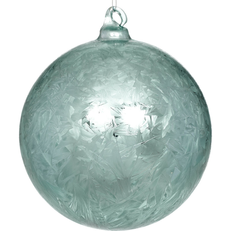 Frosted Ball Ornament Set, 7" H x 6" W x 6" D, Light Green