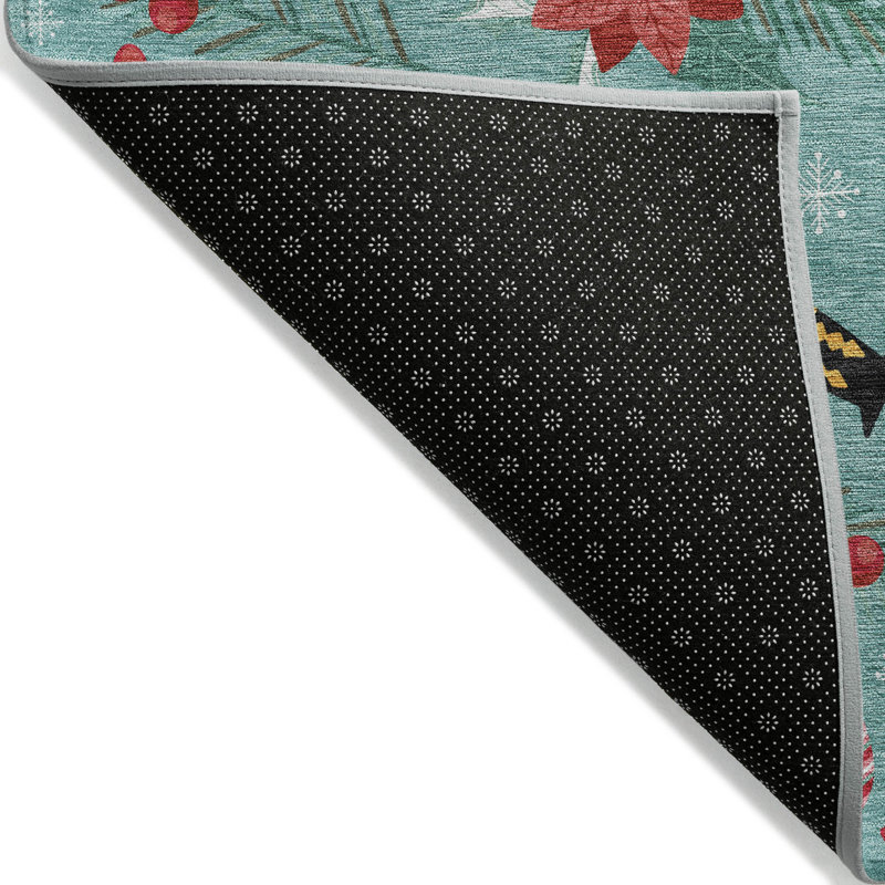 Machine Washable Indoor/Outdoor Christmas Nutcracker Xhevrie Teal Rug, Rectangle 9' x 12'