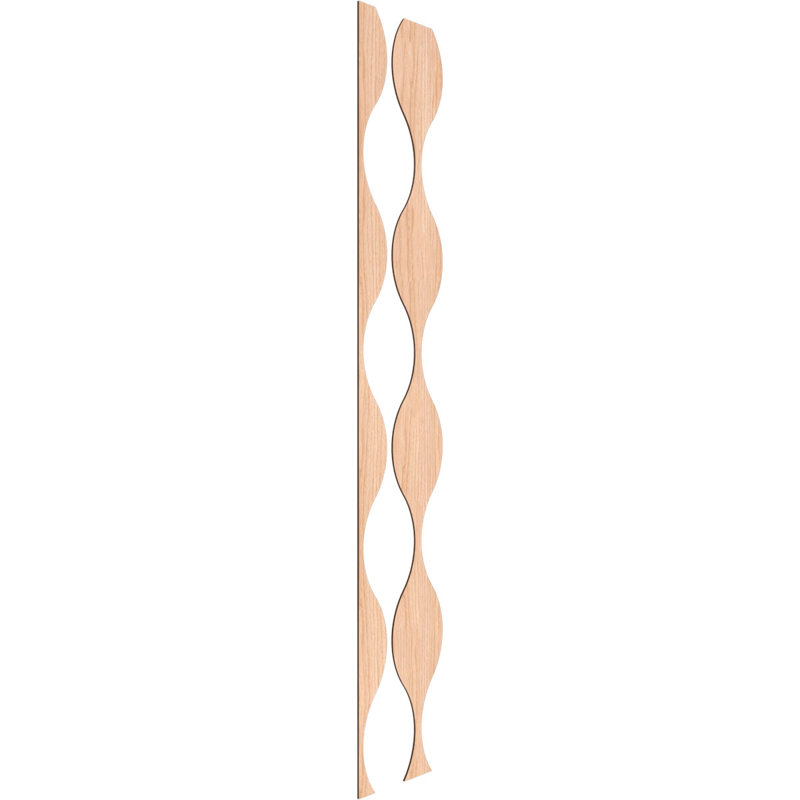 Ensemble de panneaux muraux décoratifs en bois Ozark, 94" H x 9" W x 0.25" D, Noyer blanc