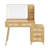 Vintage Dressing Table with Lighted Mirror, Rattan Design Drawers & Storage Shelf-1706033391