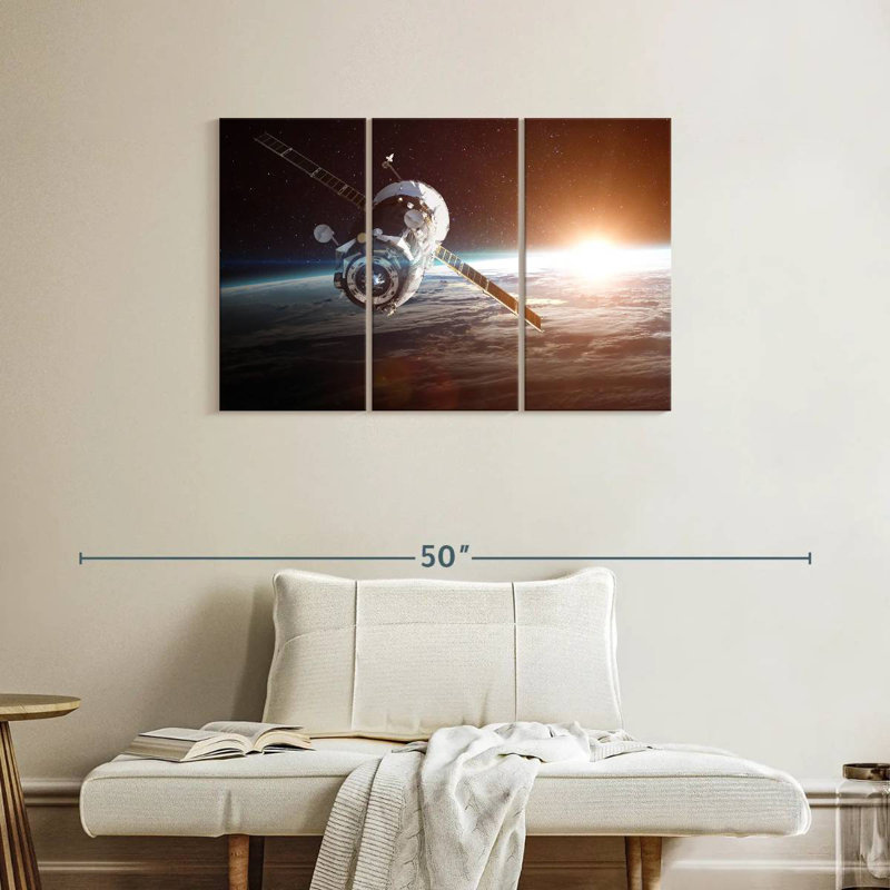 Satellite Over Earth, 24" H x 38" W