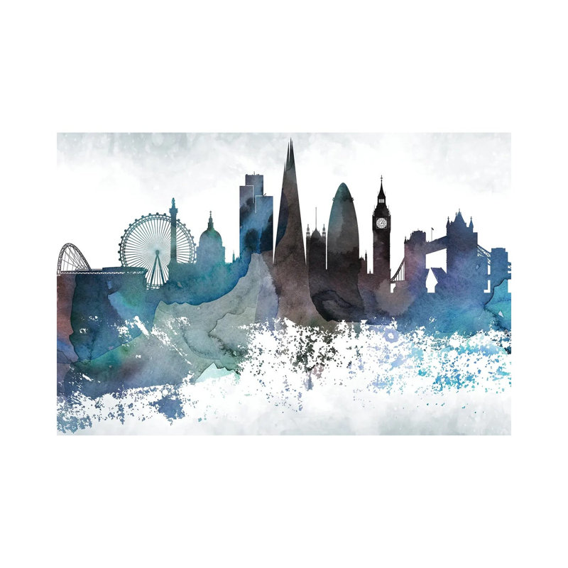 London Bluish Skylines - Wrapped Canvas Painting, 101.6 cm H x 66.04 cm W