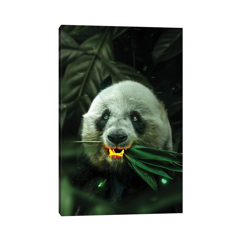 Gold Panda by Milos Karanovic - Wrapped Canvas Painting, 20.32 cm H x 30.48 cm W