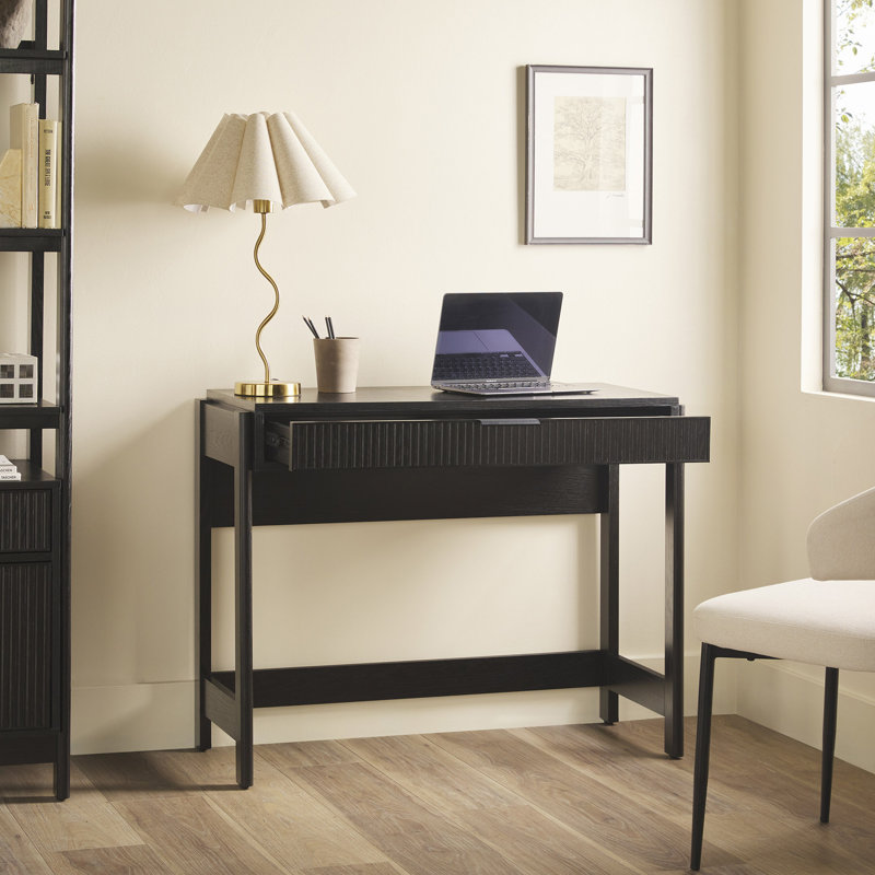 Transitional Reeded Writing Desk With Drawer