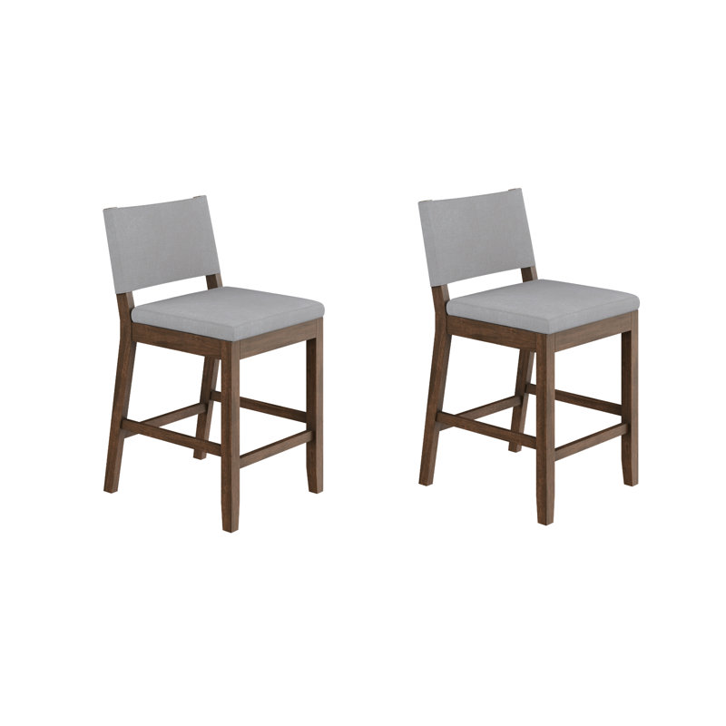 Tabouret tapissé, Gris clair naturel, Tabouret de comptoir (siège d'une hauteur de 24 p, 2