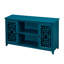 Buffet bleu sarcelle de 60 po, pieds en bois massif, construction, tablettes réglables pour le buffet de rangement, design classique