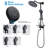 Wall Mount Shower System, 10" Rainfall Shower Head With Slider Bar Handheld Spray And Soap Dish-110602286