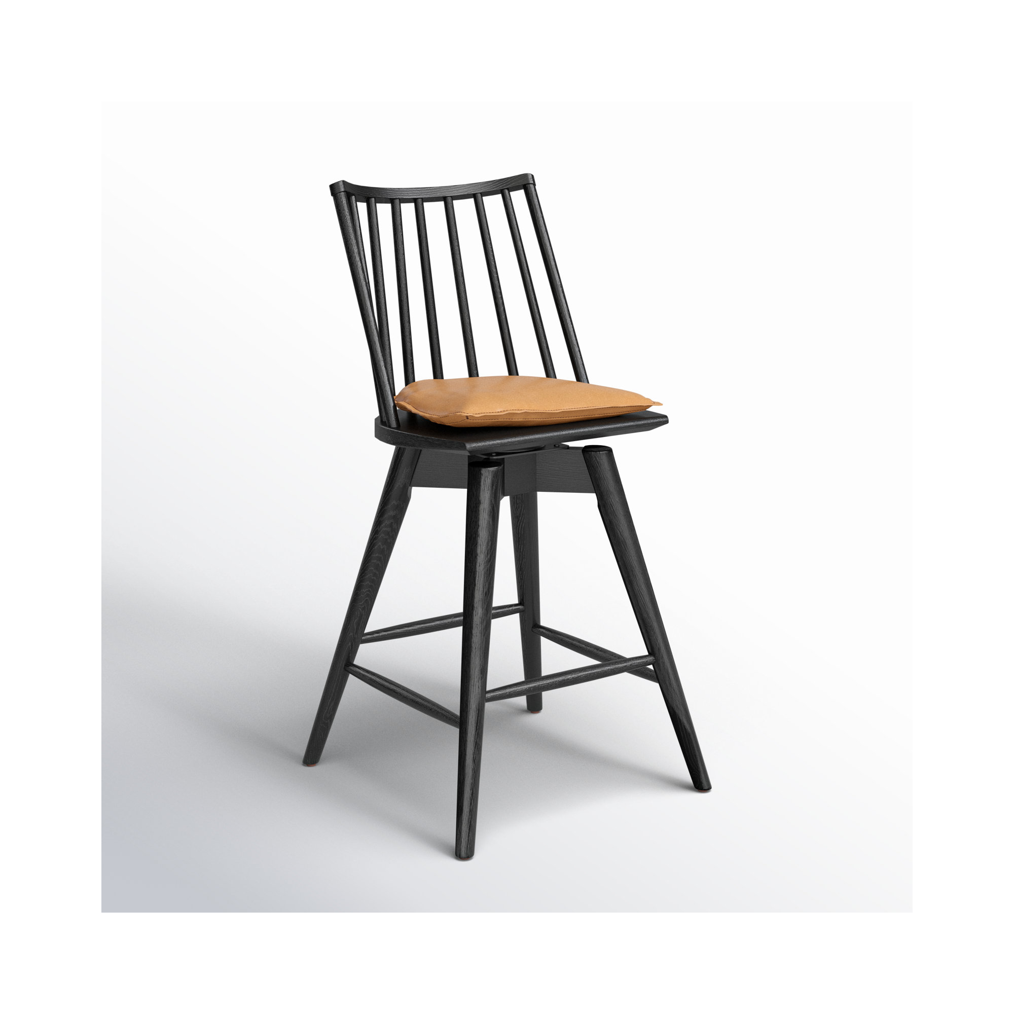 Daltrey Swivel Counter & Bar Stool, Counter Stool (26.98" Seat Height), Whiskey Saddle/Top Grain Leather