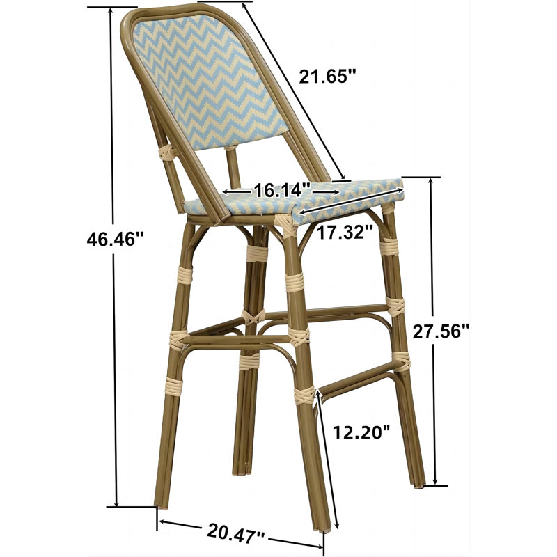 Tabouret de bar avec coussin, Bleu clair, 27.56"