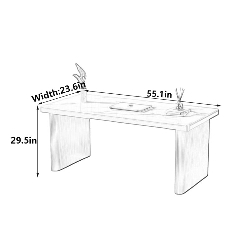 Corston Computer Desk, 29.5" H x 55.1" W x 23.6" D