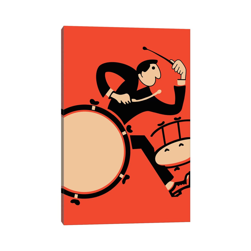 «The Drummer» par Mark Rogan - reproduction, Toile tendue, Aucun mat, H 60 po x l 40po x P 1,5 po