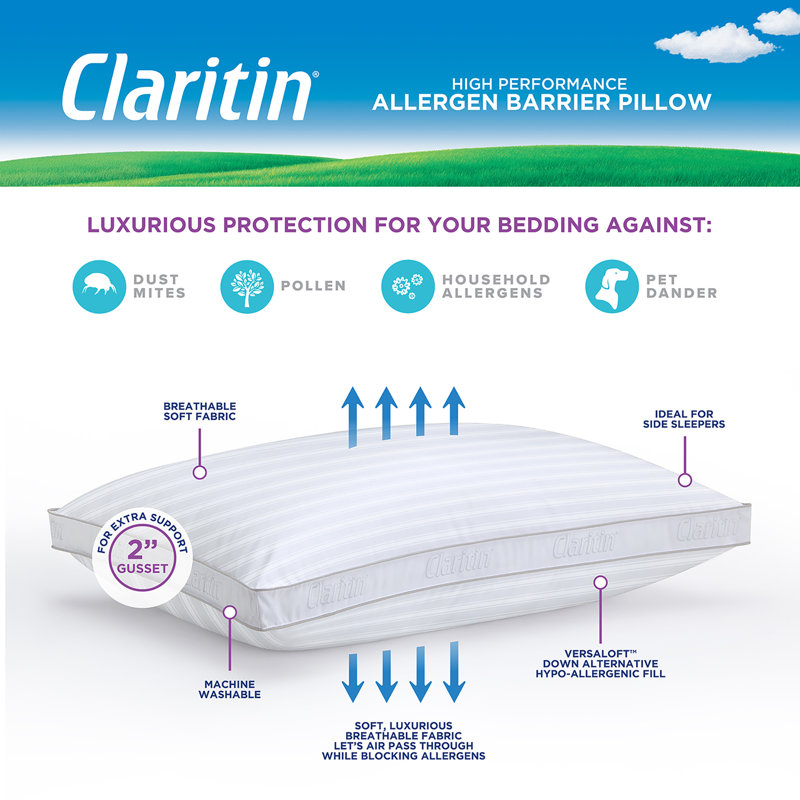 White Jumbo Hypoallergenic Polyester Firm Pillow with Gusset