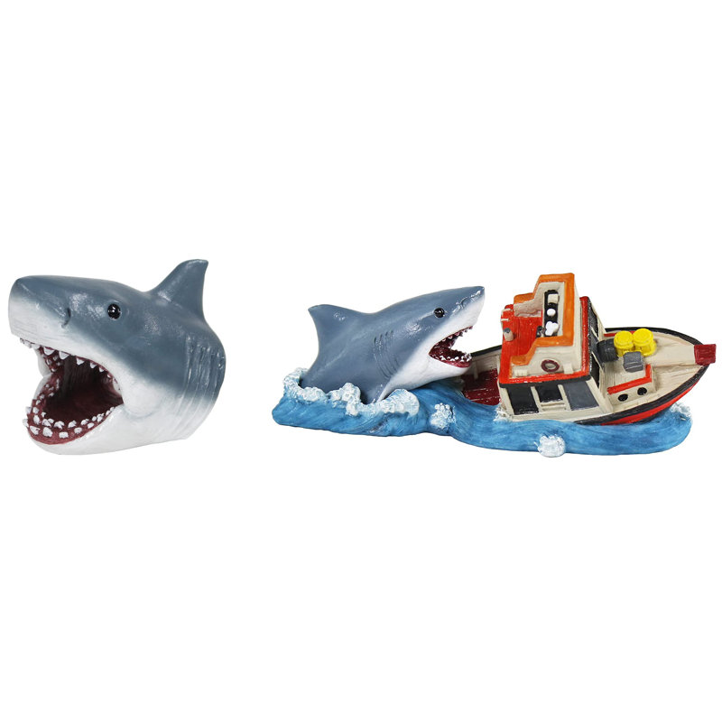  Jaws 2-Piece Aquarium Ornament Bundle