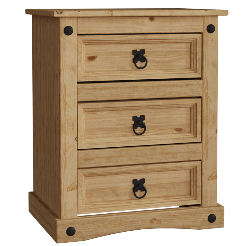 Natrone 48cm W Solid Wood Bedside Table