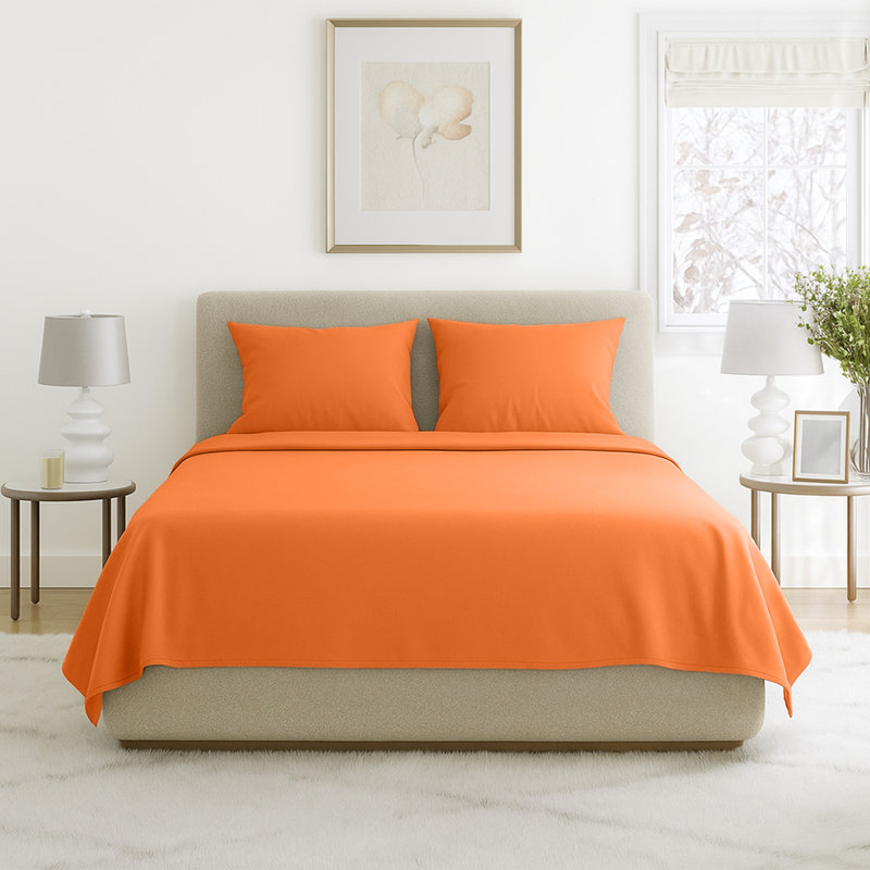 Series 1200 Brushed Microfiber Sheet Set - Wrinkle, Stain & Fade Resistant Bed Linens & Pillowcases, Rust