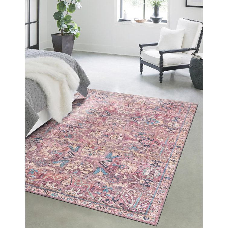 Washable Floral Indoor Rug