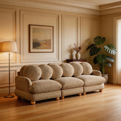 Chenille 3-Seat Modular Sectional Sofa