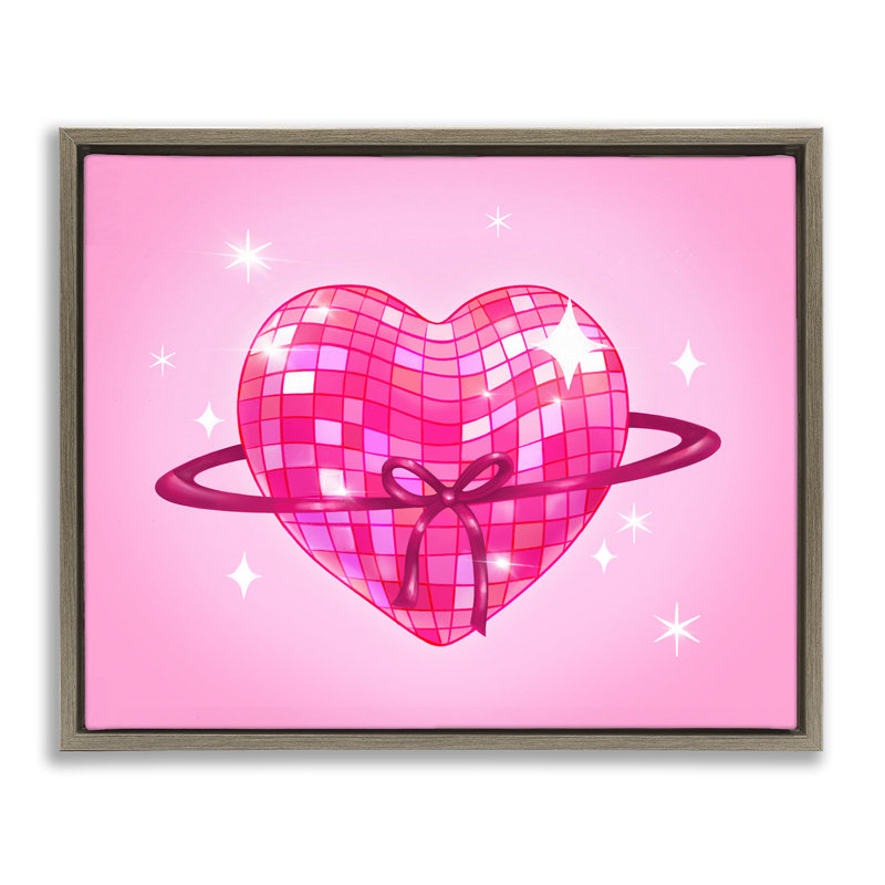 Cadre flottant Disco Heart, H 17 po x l 21 po, Cadre flottant orme Montalcino