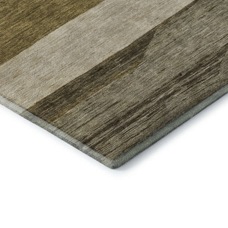 Premium Machine Washable Marasco AMF1624 Stripes Rug, Round 8'