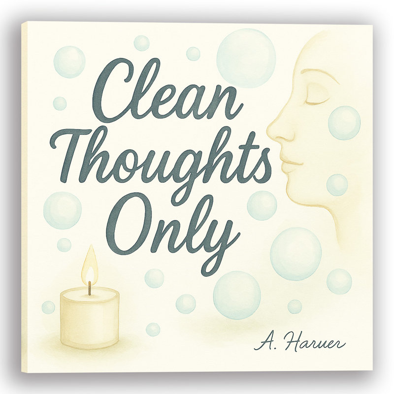 «Clean pensée seulement» - Art mural sur toile de salle de bain inspiré du spa, H 20 po x l 20 po
