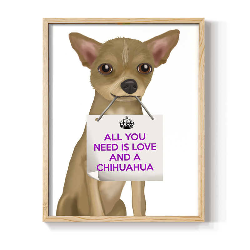 Love and Chihuahua Framed Print - Solid Wood