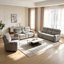 Ensemble de salon inclinable électrique 7 pièces avec fauteuil inclinable, causeuse et canapé, appuis-tête réglables et chargement USB-133689466-133689467