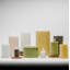 Grande bougie colonne sans flamme champagne-491908929