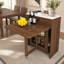 Table à manger extensible, îlot de cuisine avec meuble de rangement et prise électrique-870752338