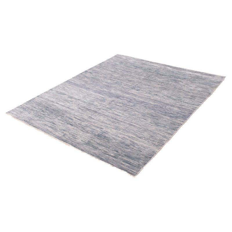 Tapis unique gris noué à la main nouvel âge 7 pi 1 po x 9 pi 6 po Teaja