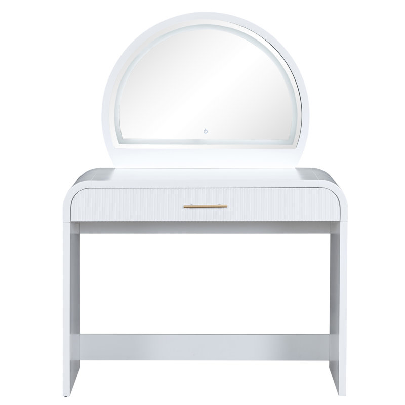 Coiffeuse 39 "avec miroir et miroir à écran tactile, Blanc