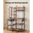 Kitchen Bakers Rack, 5 ft Power Cable Bakers Rack with Power Outlet, Kitchen Stand with X-Shaped Support Bar, 10 S-Shaped Hooks, Coffee Bar Stand for Dishes, Spice Bottles, Built-In Power Strip
