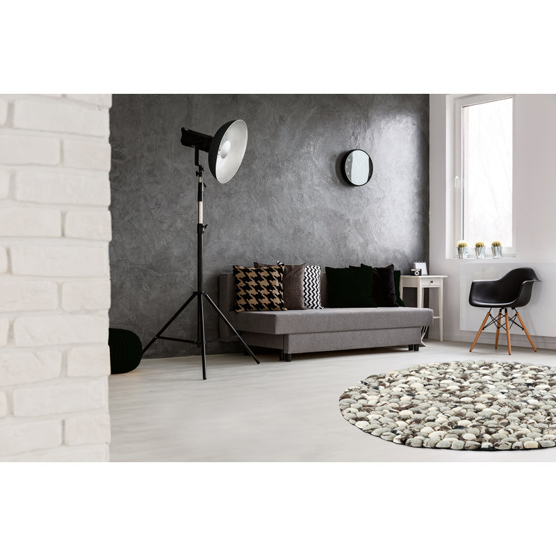 Duplessis Geometric Hand Woven Area Rug, Round 160cm