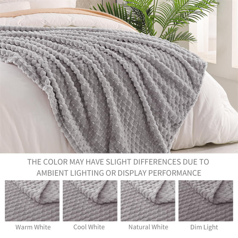 Radom Throw Blanket, Light Grey