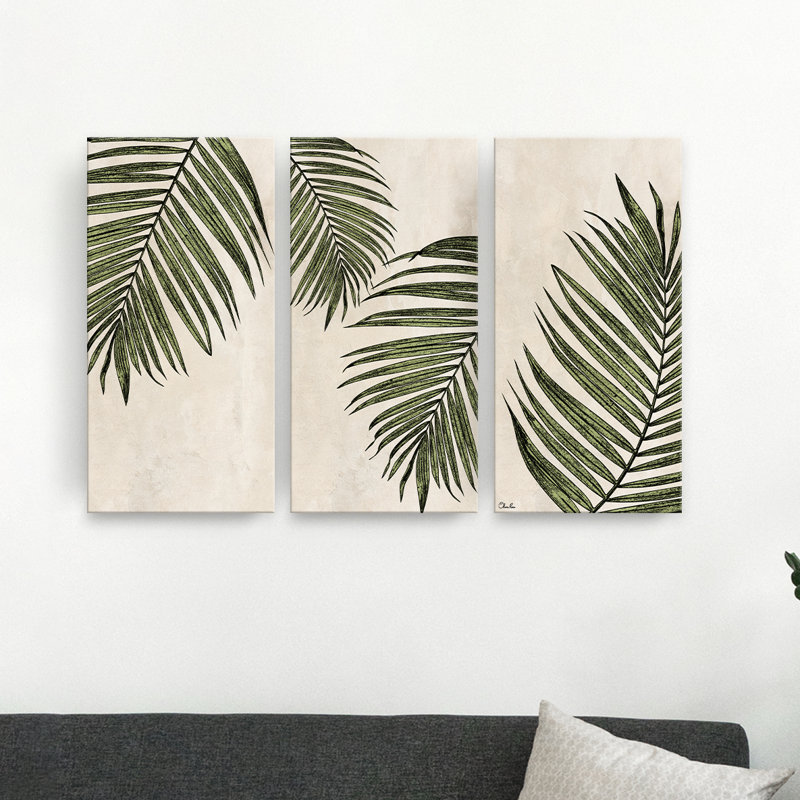 " Poetic Flora Set I " by Olivia Rose 3 - Pieces, 24" H x 36" W, Wrapped Canvas, No Frame